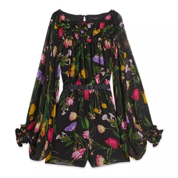 Ted Baker London Dresses & Skirts - Ted‎ Baker London | Brookii Ruffled Blouson Sleeve Romper | Floral Print Size 12